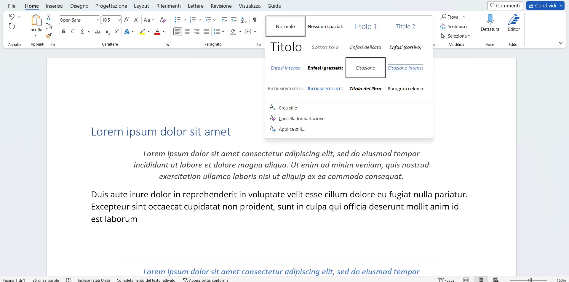 Stili Word Stili Word