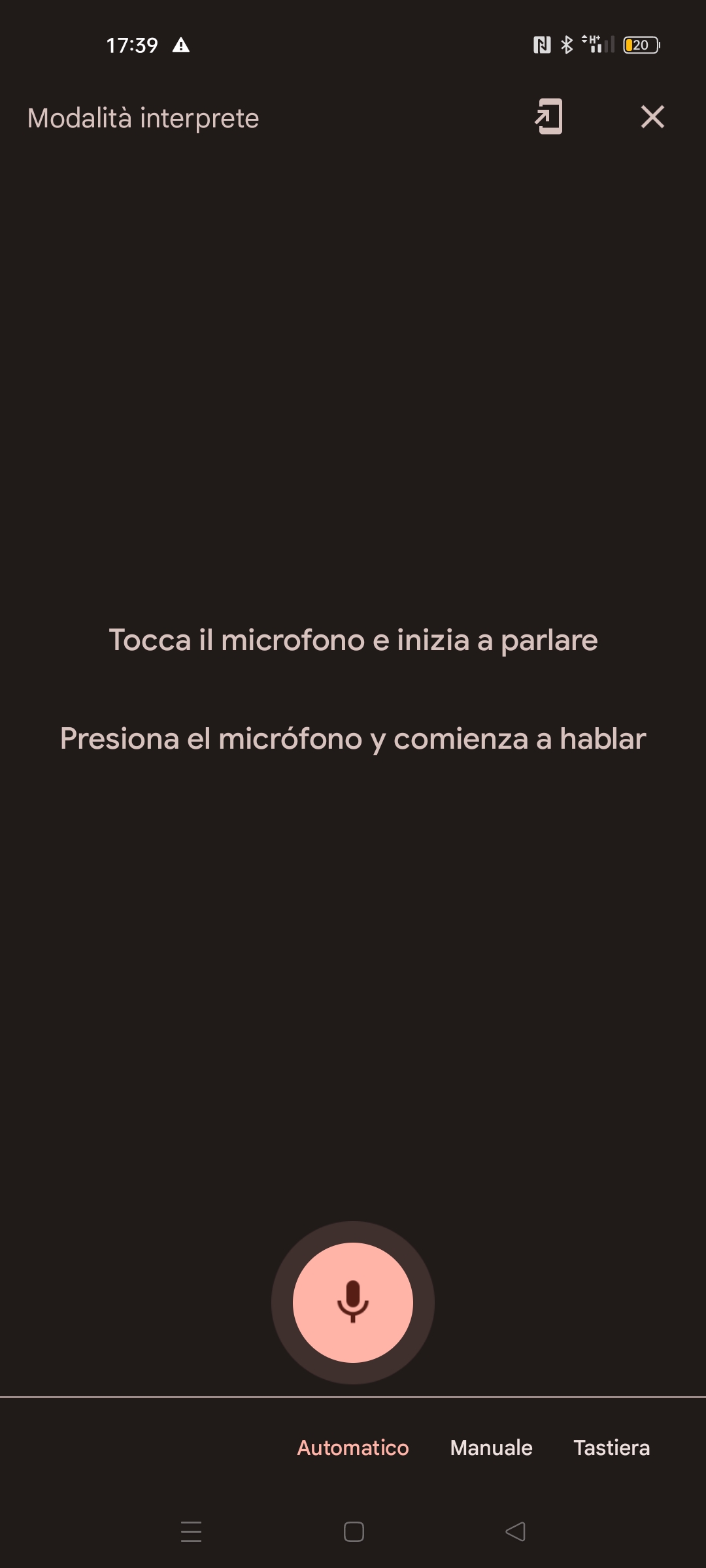 Google Translate - modalità interprete
