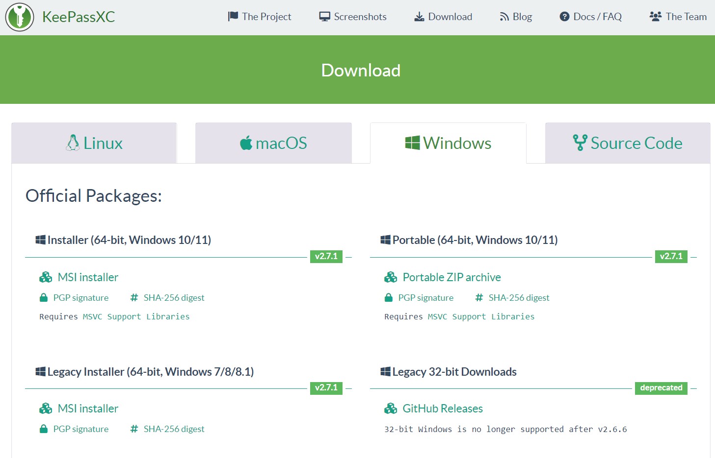 Installazione di KeePassXC