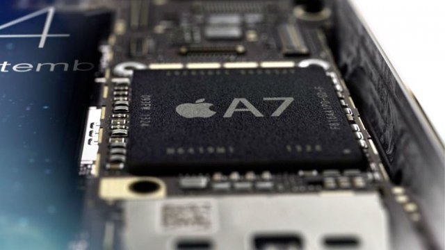 Un Apple A7, SoC basato sulla tecnologia ARM v8