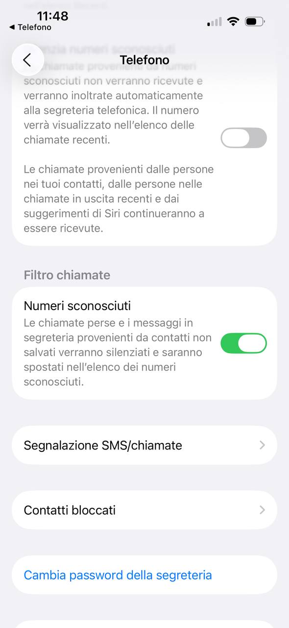 Filtri telefono in ios 26