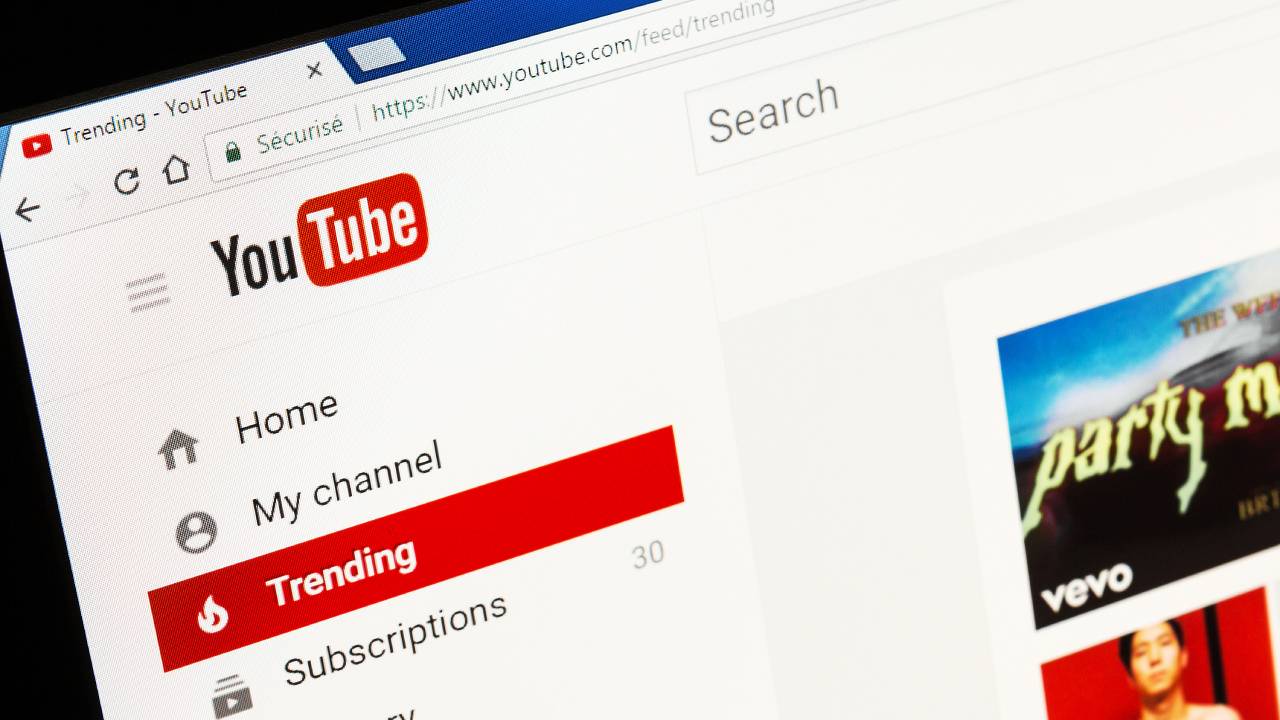 YouTube Home page