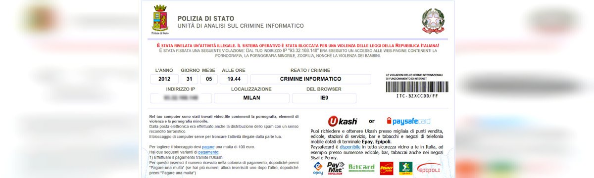 Una schermata di un utente italiano con computer bloccato