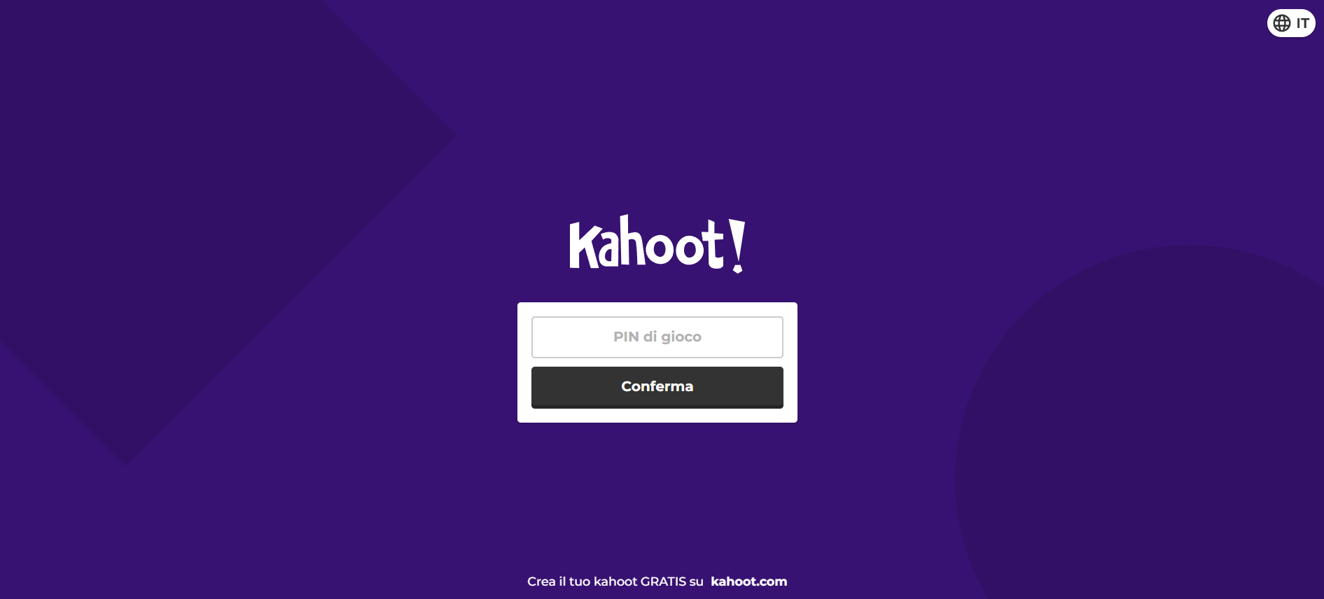 Kahoot home page Kahoot home page