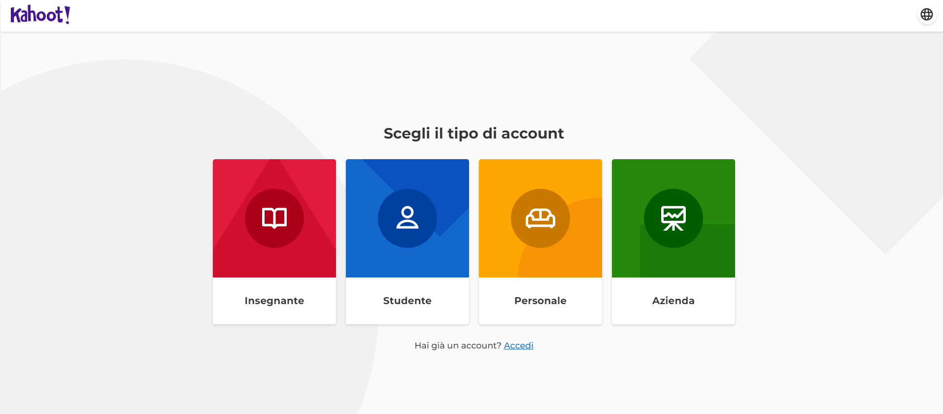 Kahoot registrazione Kahoot registrazione