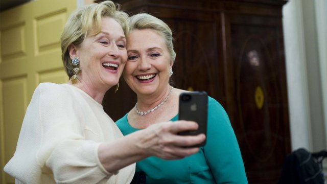 Selfies per Meryl Strip e Hillary Clinton