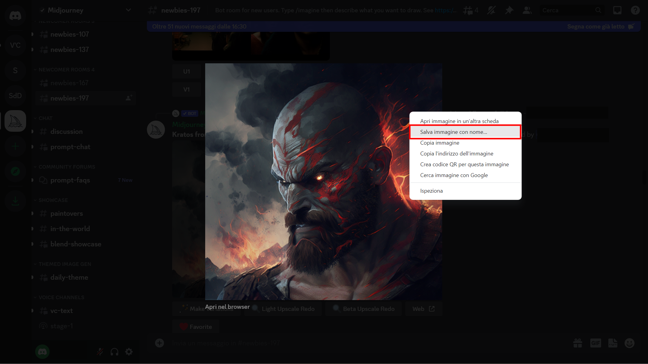Salvare le immagini su Midjourney Salvare le immagini su Midjourney