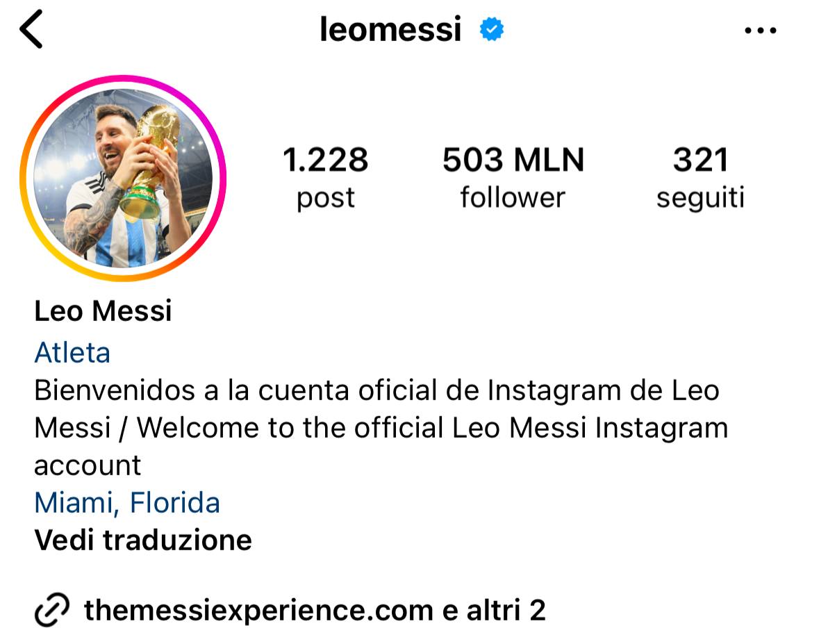 Profilo instagram lionel messi