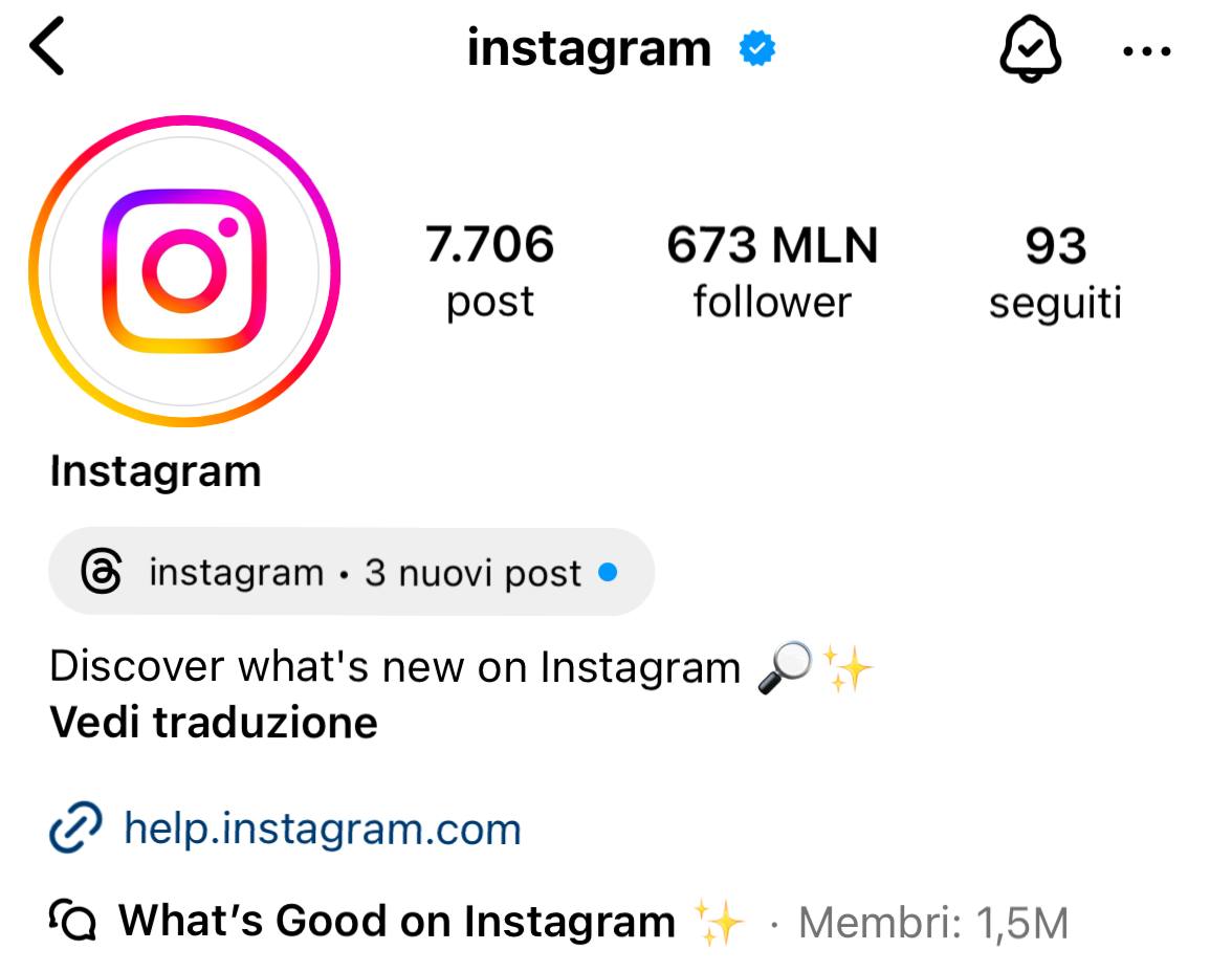Profilo Instagram Profilo Instagram