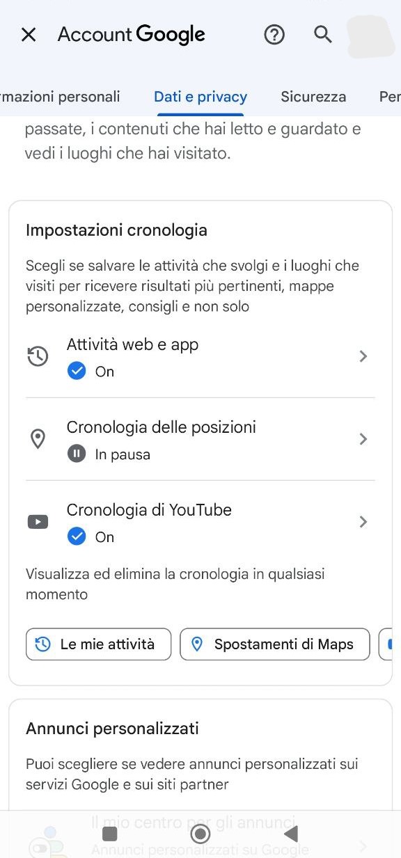 Cronologia delle ricerche di Google Cronologia delle ricerche di Google