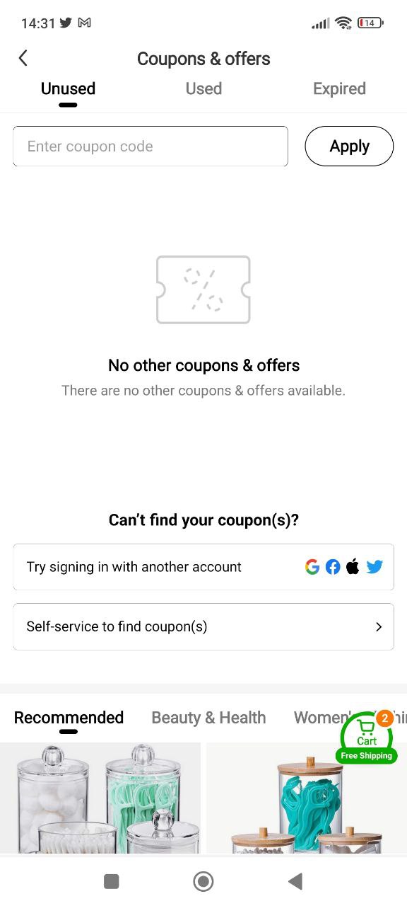 Coupon su temu