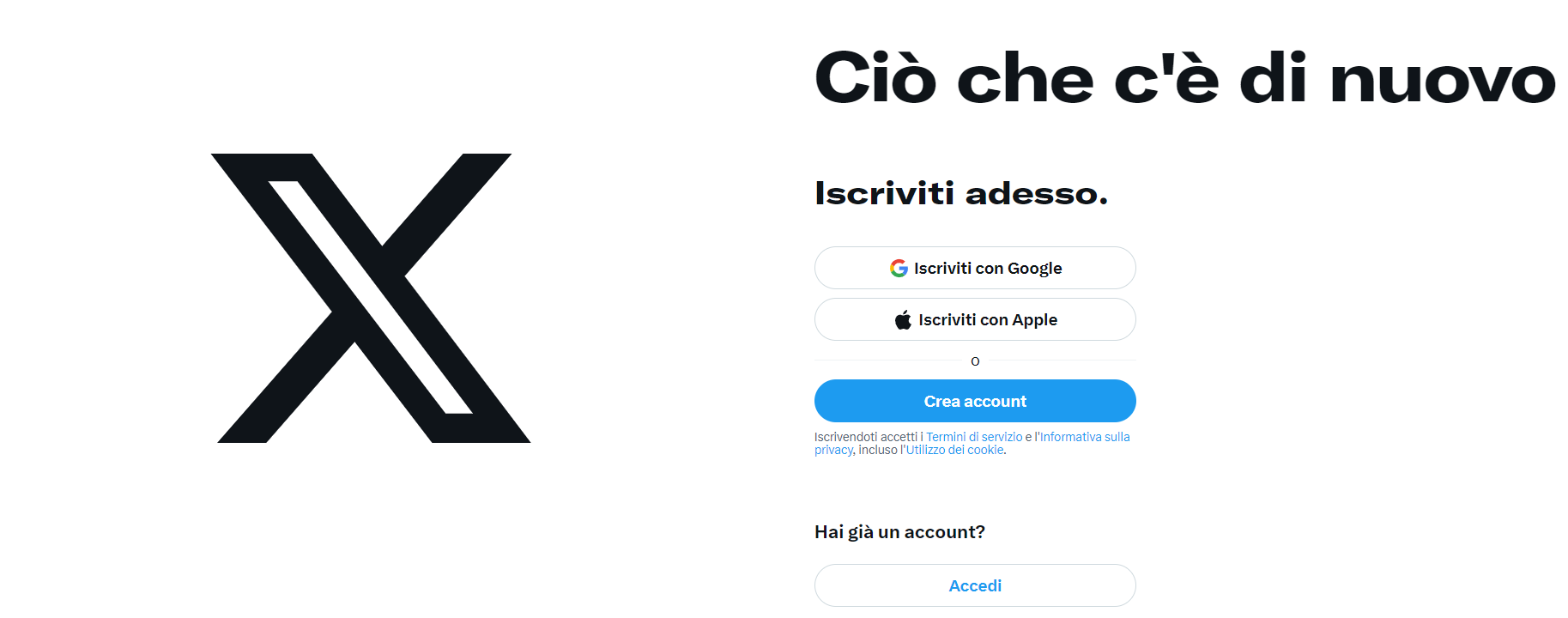 X Twitter accesso
