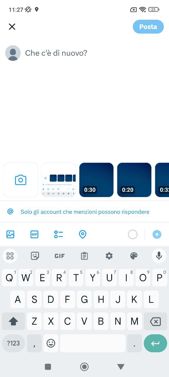 X creare dei Post