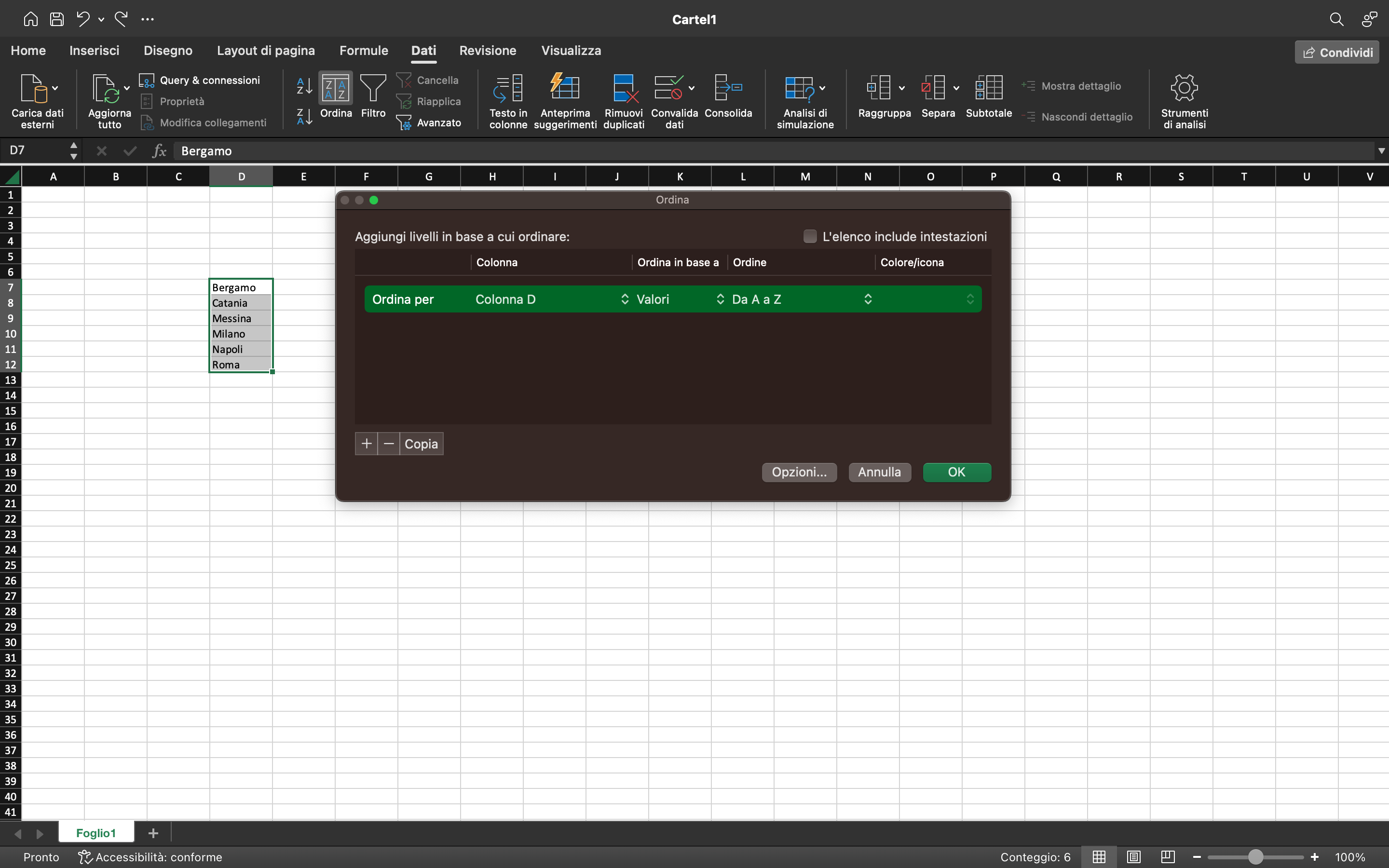 Ordinare per colonne e per righe Ordinare per colonne e per righe