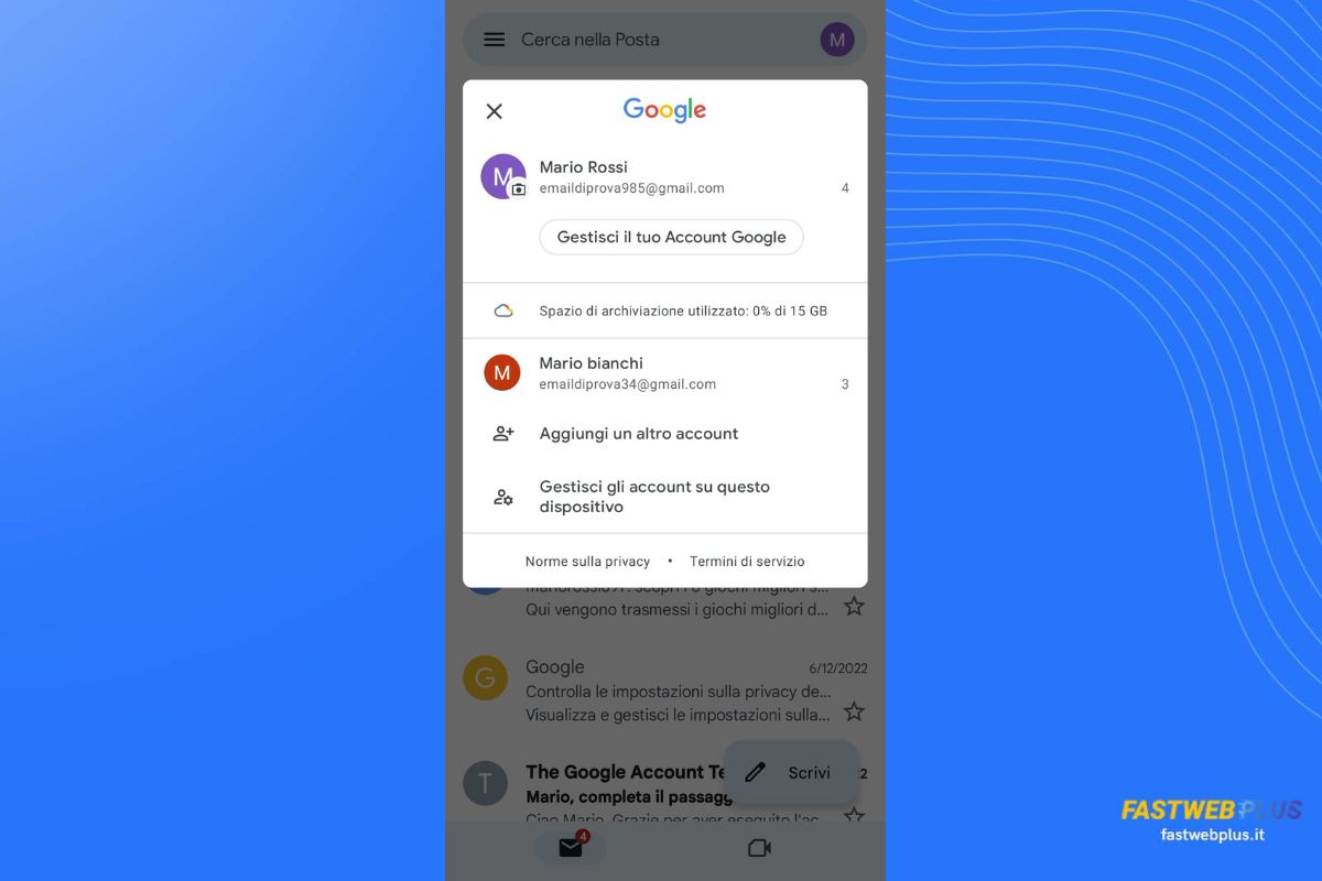 Cambiare account dall’App Gmail Cambiare account dall’App Gmail