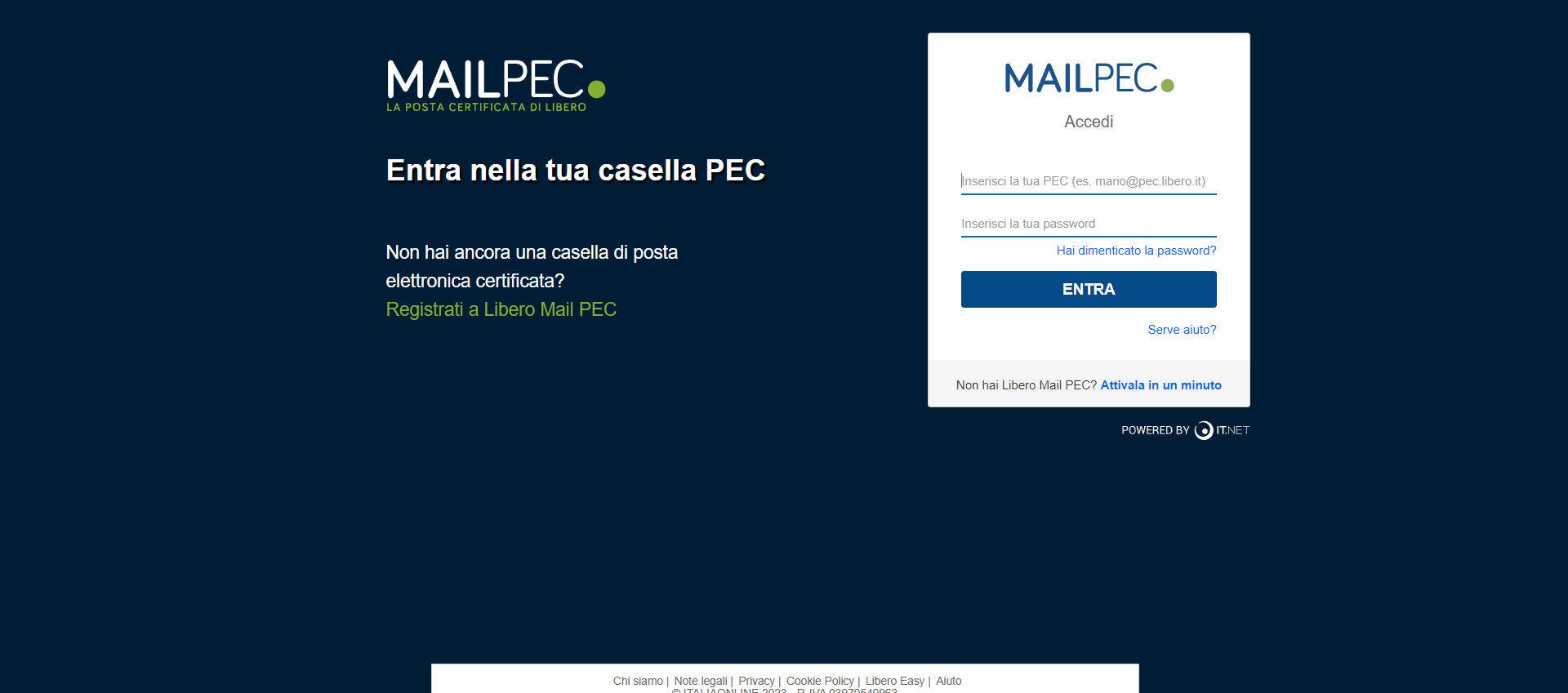 Accesso Libero Mail PEC