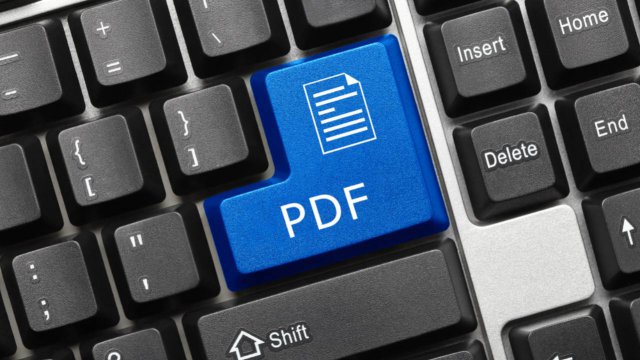 tasto del computer con la scritta Pdf