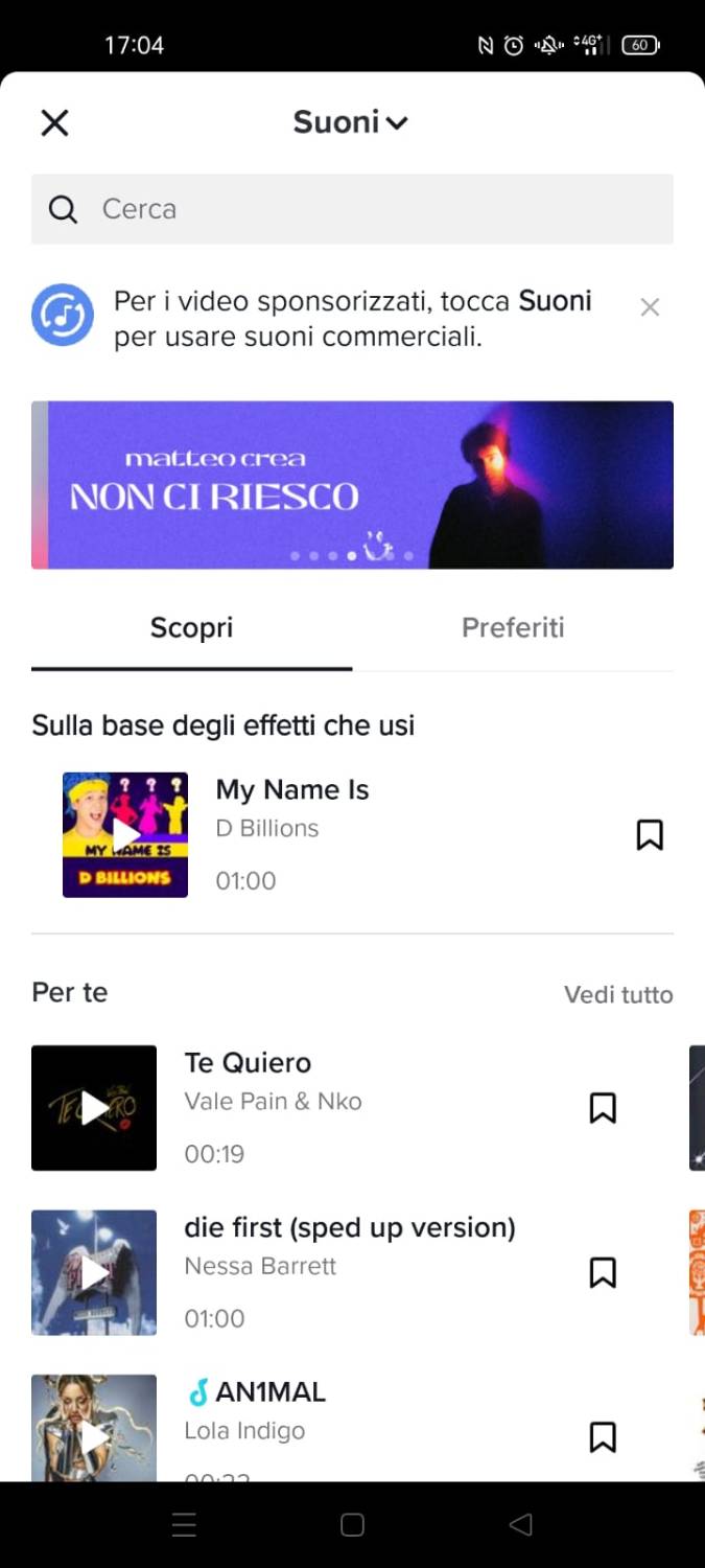 Aggiungi canzoni, musica e audio