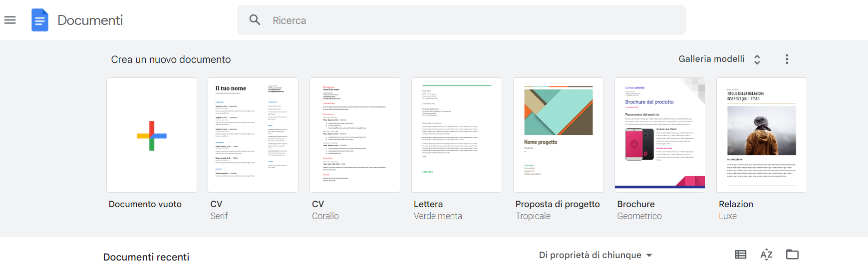 Google documenti, accesso