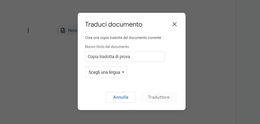 Traduzione documenti da Google Documenti Traduzione documenti da Google Documenti