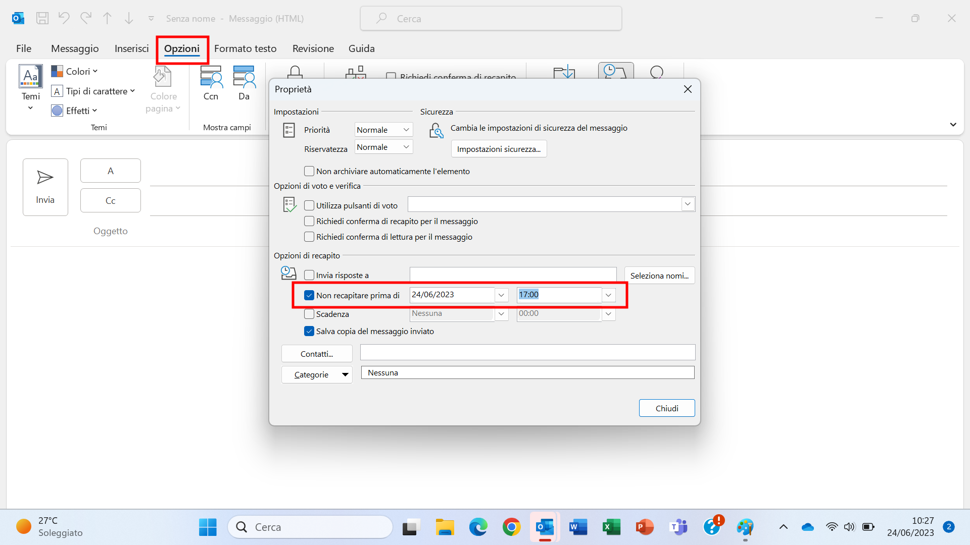 Imposta data e ora windows