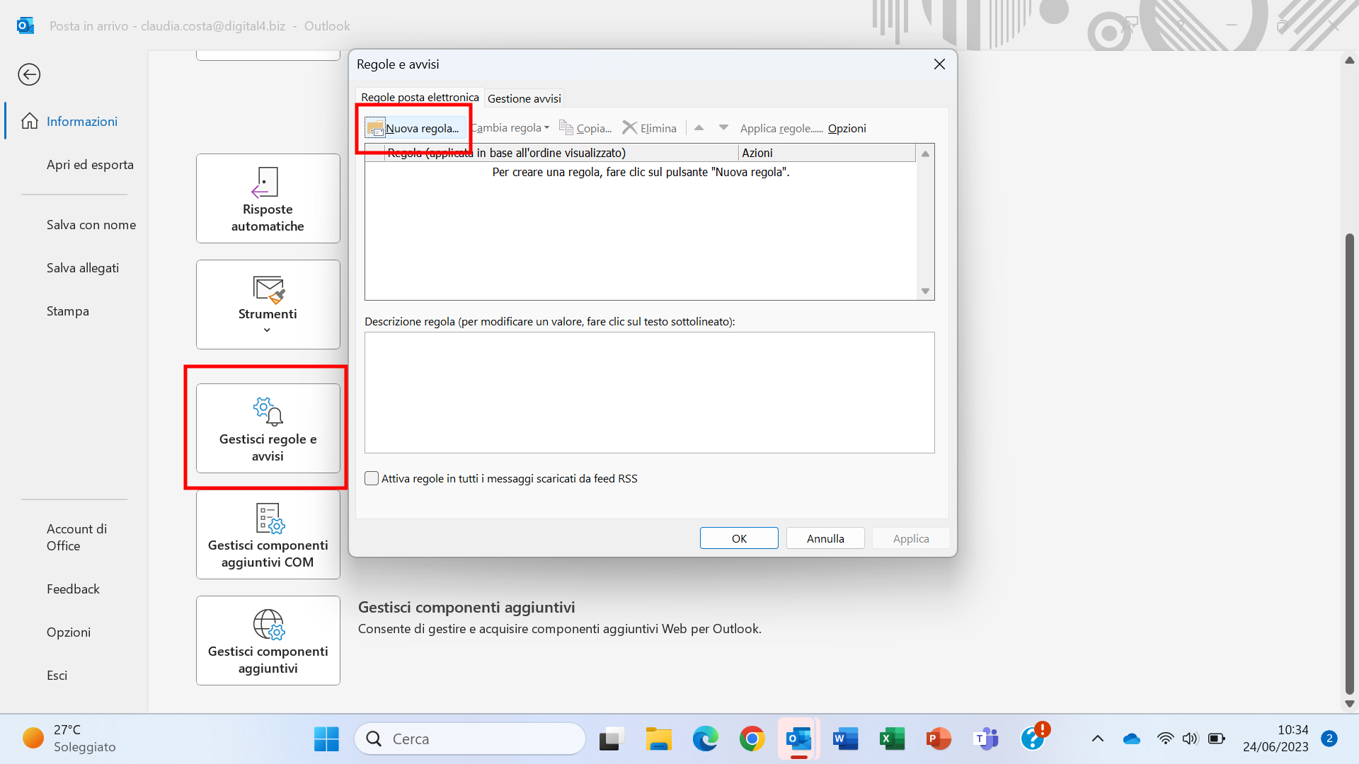 Nuova regola windows Nuova regola windows