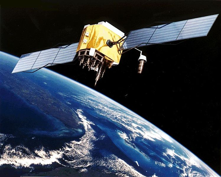 Rappresentazione grafica di uno dei satelliti GPS in orbita
