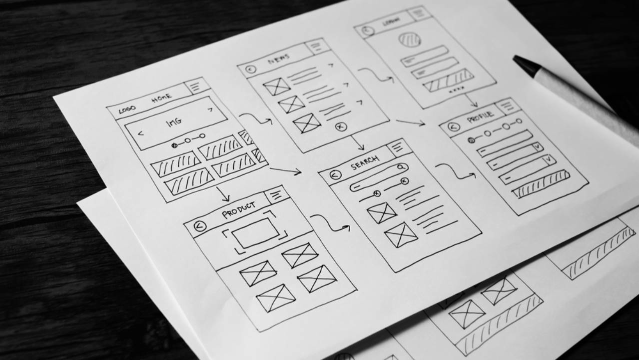 wireframe in carta