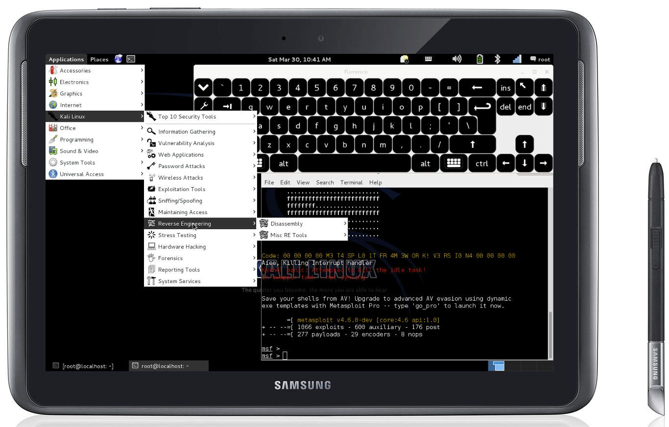 Kali Linux su tablet basato su architettura ARM
