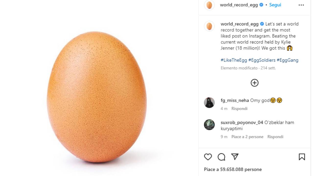 uovo di instagram
