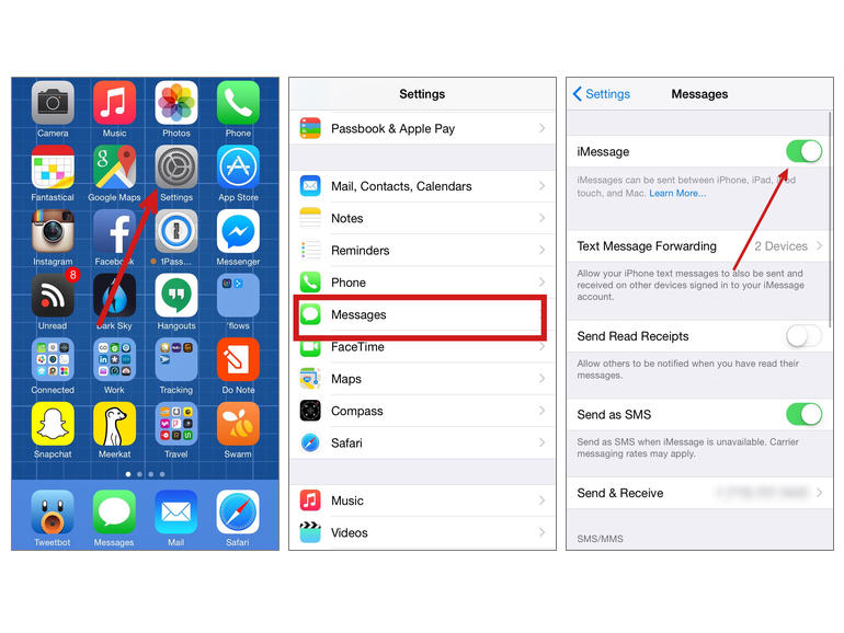 Disabilitare iMessage su iOS