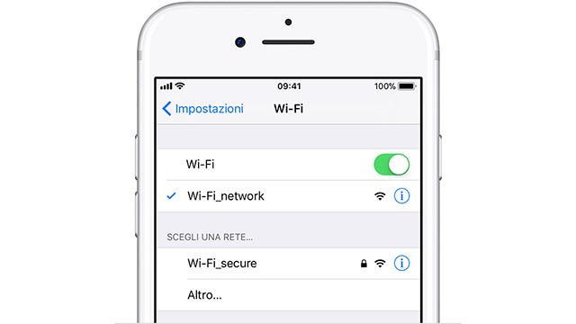 Wi-Fi attivo su iPhone