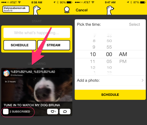 Programmare una diretta su Meerkat