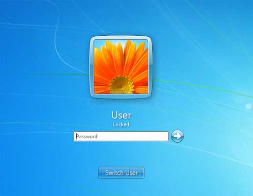 Schermata di blocco di Windows 7