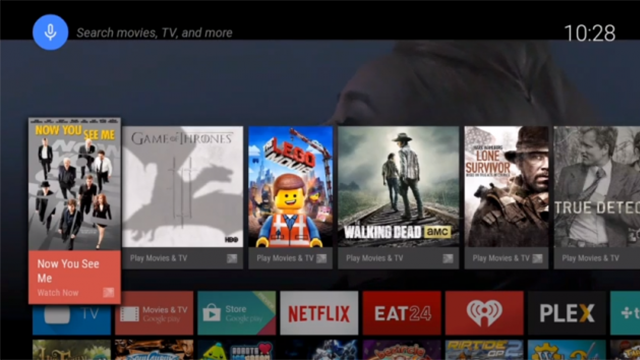 Schermata con le app di Android TV