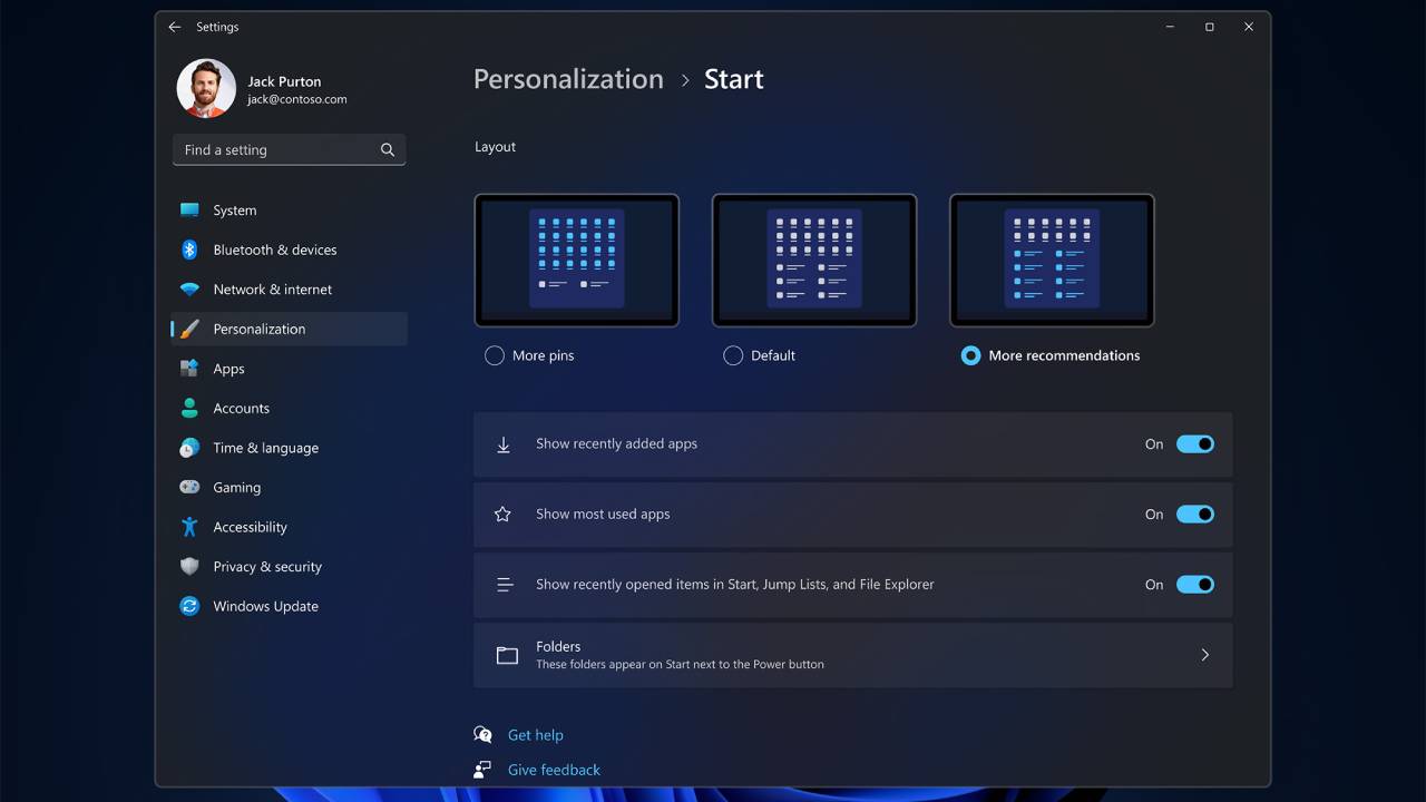 menu start personalizzato Windows 11
