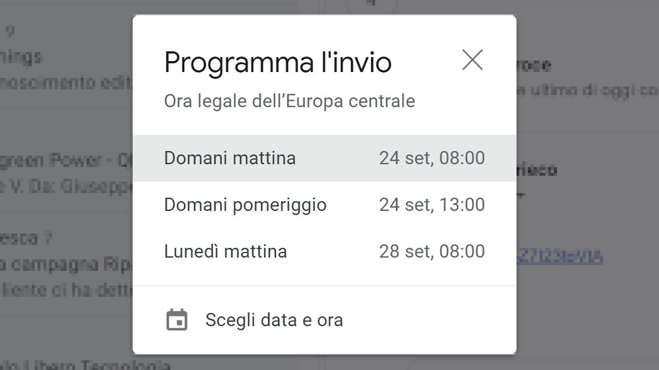 gmail programmare invio