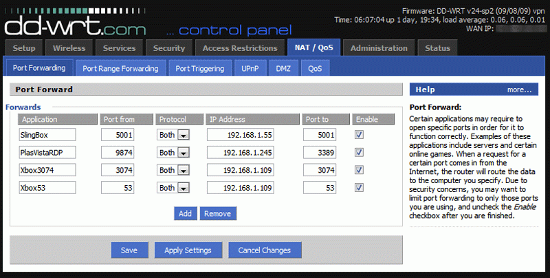 Port forwarding