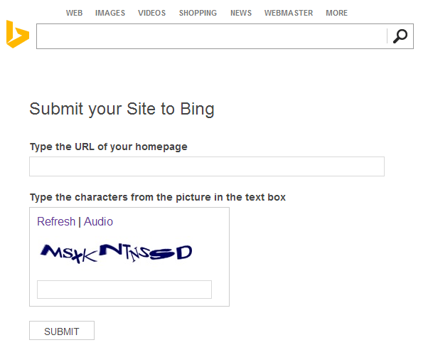 Segnala il blog a Bing