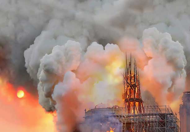 Cattedrale di Notre Dame in fiamme