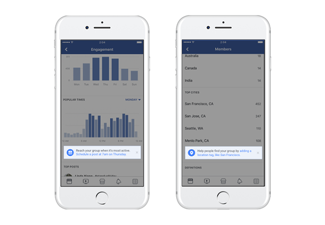 Statistiche utilizzo gruppo Facebook