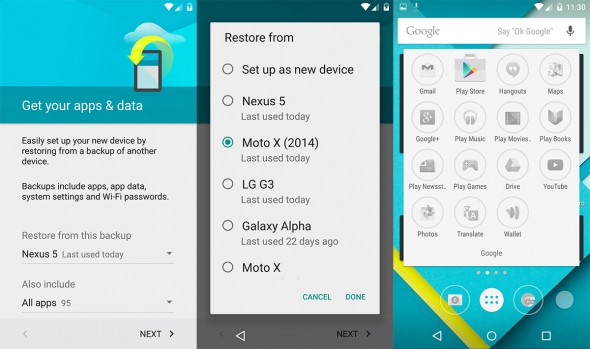 Sincronizzazione app e contatti con Android Lollipop