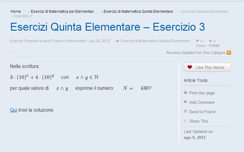 Esercizi di matematica