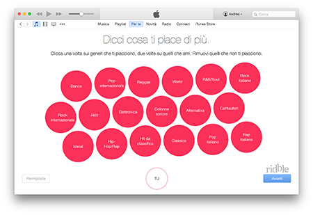 Configurazione di ? Apple Music