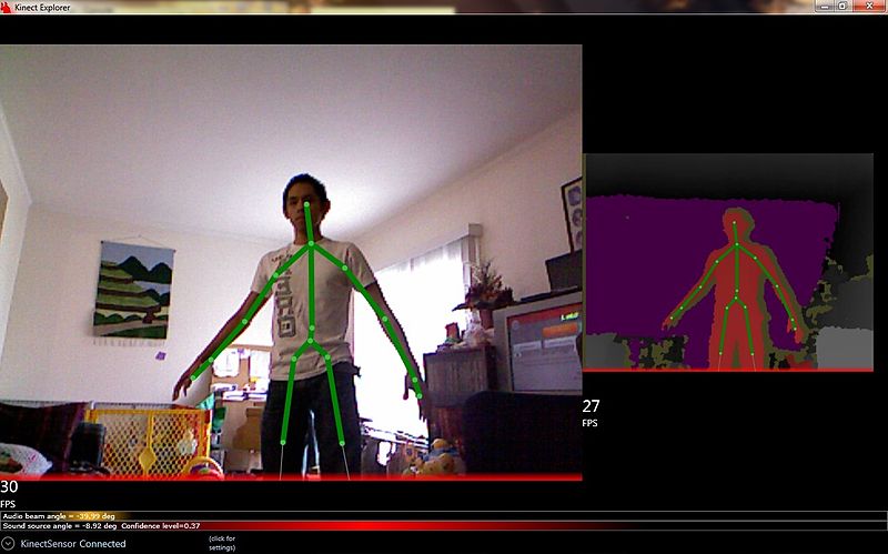 Mappatura del corpo fatta con il Kinect