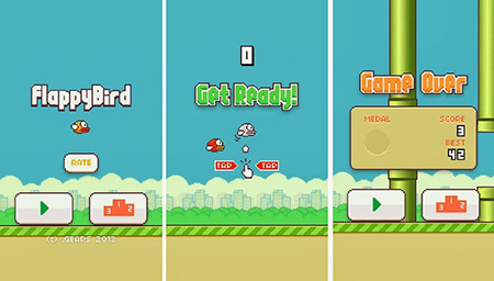 Alcune schermate di Flappy Bird