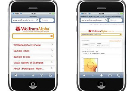 Applicazione mobile di Wolfram Alpha Applicazione mobile di Wolfram Alpha