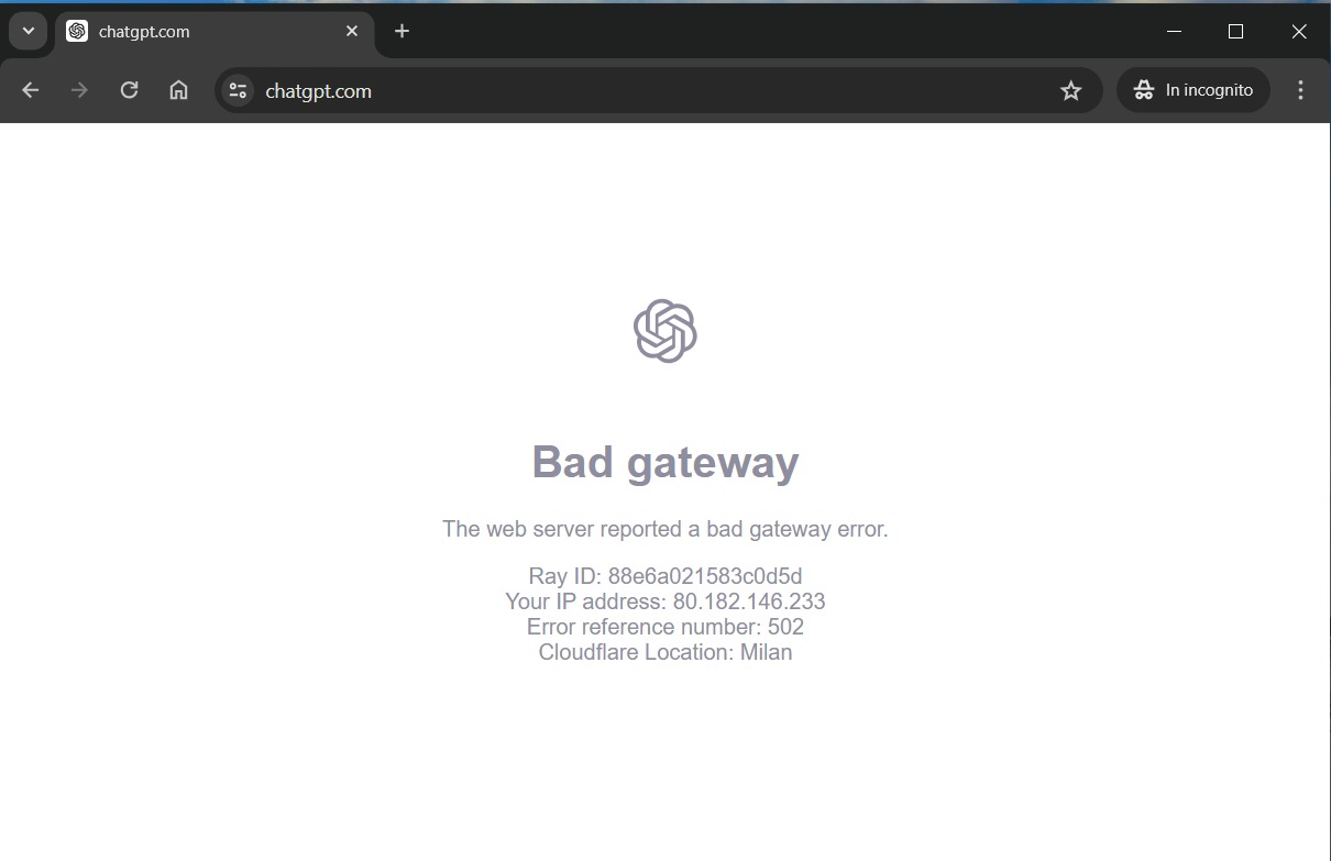 ChatGPT down