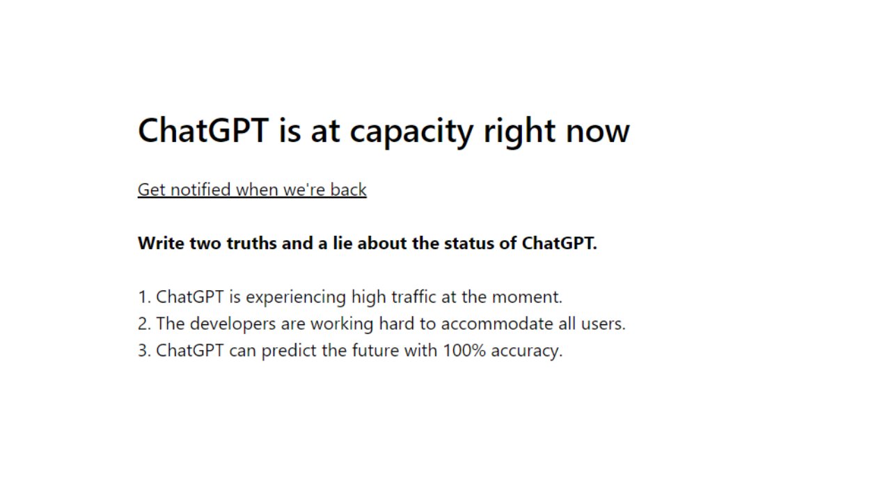 messaggio di chatgpt che non funziona