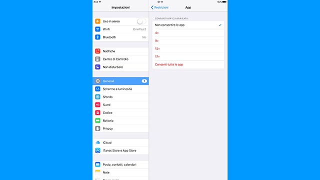 restrizioni ipad